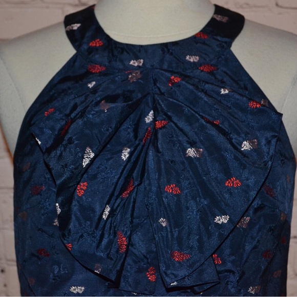 Banana Republic Evening Dress Women's Choker Top Navy Blue Party Dress 💎 - Picture 2 of 7